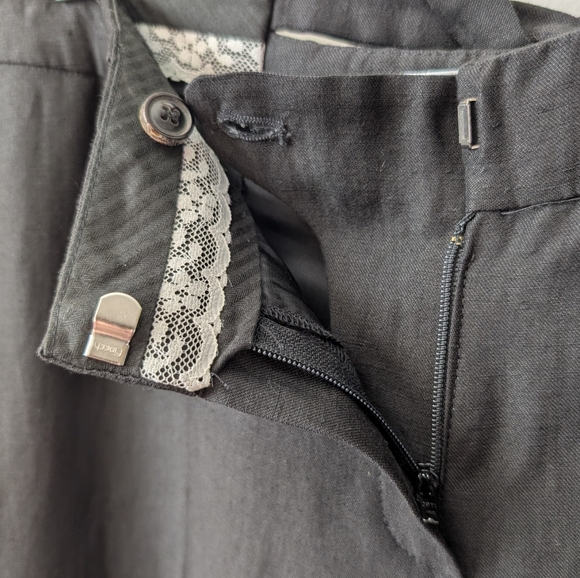 Societe Anonyme Linen Wool Blend Black Trouser Pants Italian 42 US Small - Picture 5 of 17